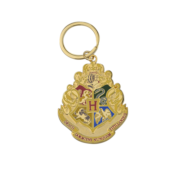 HARRY POTTER ★ Hogwarts Crest Medallion Keyring ＆ New Product