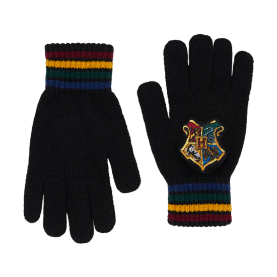HARRY POTTER ★ Hogwarts School Crest Knitted Gloves ＆ New Product