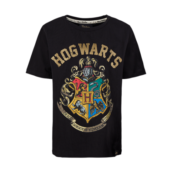 HARRY POTTER ★ Kids Hogwarts Crest Black T-Shirt ＆ Hot Sale
